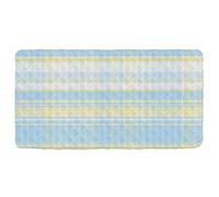 Drap de matelas gonflable jaune et bleu sel de mer citron doux et confortable pour lit de bébé, enfant et bébé, voyage, 127 x 63,5 cm (drap, lit non inclus)