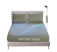 Drap de Mise à la Terre, 100x200cm, Tapis de Mise à la Terre conducteur avec câble de Terre UE, Feuille de Mise à la Terre avec 5% Fibre d'argent 95% Coton Biologique pour Un Meilleur Sommeil