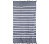Drap de plage 100x180 cm pur coton collection CATANE rayures bleu marine