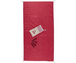 Drap de plage 70x140 cm en microfibre avec ses piquets et son sac PLAYA modèle cerise rouge