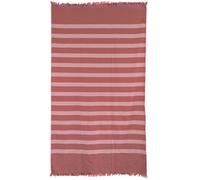 Drap de plage à franges 100x180 cm pur coton collection CATANE rayures rouge