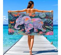 Drap de Plage Anti Sable Sechage Rapide 180 cm x 90 cm Moderne Élégant Serviette de Plage Microfibre Impressionniste Calme Mélancolique Mer Bateau à voile Absorbante Super Couverture de Plage