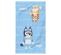 BLUEY Duo Serviette de Bain et de Plage Enfant | 100% Coton | Oeko-TEX | 70x120 cm | Imprimé | Bleu Ciel