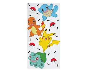Drap de plage/serviette de bain Pokémon Pikachu Schiggy Fandom Glumanda - 100% coton - Dimensions 70 x 140 cm - POK-1049