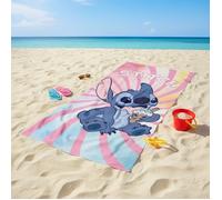 Drap de plage Stitch - Serviette 100% Coton Disney | 70 x 140 cm | Plage, Piscine & Vacances