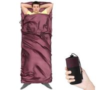 Drap de Sac de Couchage, Sac a Viande Couchage Douce avec Poche d'oreiller, avec Compartiment pour Coussin - Idéal pour Les auberges de Montagne, Les auberges de