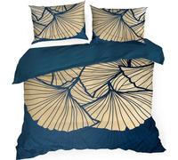Drap de satin 220x200 Musa 4 avec motif feuilles de ginkgo Lyocell Eurofirany