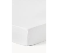 Drap en coton blanc Westwing Comfort avec élastique 180 x 200