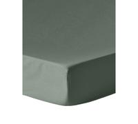 Drap en satin de coton Westwing Preium avec élastique vert 160 x 200 x 15 cm