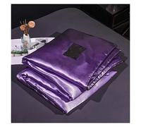 Drap en Soie glacée, Drap de lit en Soie glacée Multicolore, Plusieurs Tailles, Lavable, antidérapant, Jacquard, Respirant(Purple,200x230cm)