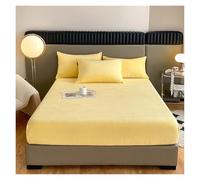 Drap et housse Flanelle Doux et Confortable, Couvre-lit élastique, Housse de Matelas, protège-lit, Tissu Velours Chaud pour l'hiver (Color4, 140x190x25cm 1pc)