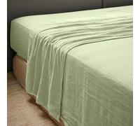 Drap Gaze de Coton GAÏA de L’Effet Papillon - Drap Plat 2 Personnes Confort et Douceur | 100% Double GDC 125 GR/m² [Drap Coton Plat] (Vert d'eau, 240x300 cm)