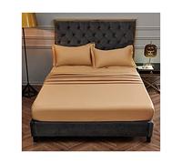 Drap Housse 1/2 Personnes 90x190cm À 220x240cm Bonnet 15cm/20cm/25cm/35cm/40cm/50cm 100% Coton Pour Matelas Epais Drap De Lit Enfant Adulte Couleur Unie 1 Personnes ( Color : Brown , Size : 180x200+25