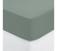 Atmosphera Drap-housse en coton – vert céladon – bonnet H30 cm – 90x190 cm