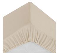 Atmosphera Créateur d'intérieur – Drap-housse Percale 1 personne 90x190 cm Beige lin