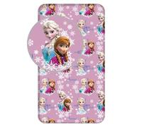 Drap housse 1 place Reine des Neiges Elsa Anna 100% coton 90 x 200 cm