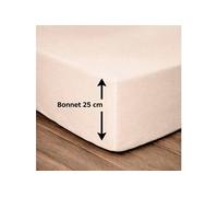 Drap housse - 100% coton - 160 x 200 + Bonnet 25 cm - LOVELY HOME
