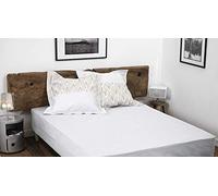 Drap Housse 100% Coton 160x200 cm - Blanc - Bonnet 35 cm - Doux, Respirant, Lavable - Home linge passion