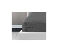 Lovely Home Drap-housse 100% coton 160 x 200 x 30 cm gris foncé