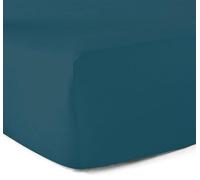 Drap-Housse 100% Coton 57 Fils - Bleu Canard - 80 x 200 cm - Bonnet 30 cm