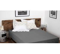 Home Linge Passion - Drap Housse 100% Coton - 57 Fils/cm² - Taille 180x200 cm - Gris foncé - Bonnet 25 cm - Tissage serré - Doux, Respirant, Lavable
