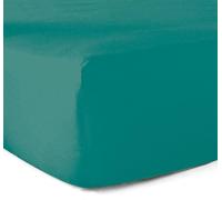 Drap-Housse 100% Coton 57 Fils - Vert Turquoise - 80 x 200 cm - Bonnet 30 cm