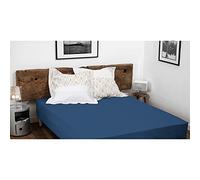 Drap Housse 100% Coton 90x190 cm - Bleu - Bonnet 30 cm - Doux, Respirant, Lavable - Home linge passion