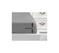 Lovely Home – Drap-housse 100% coton 90x190x25 cm gris clair