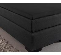 Drap-Housse 100% Coton Absorbant l'humidité et thermorégulateur, pour surmatelas Standard de 10 à 12 cm, Noir, 160 x 200 cm