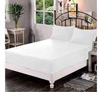 Drap-housse 100 % coton égyptien - 400 fils au pouce carré - 30 cm de profondeur - Blanc - Luxe et ultra doux - Convient aux matelas jusqu'à 30,5 cm de profondeur (taille empereur, blanc)