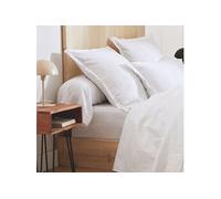 Drap housse 100% satin 180x200 blanc - Tradilinge