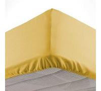 Drap housse 140 x 190 cm bonnet 30 cm Mmicrofibre Oscar Miel Douceur d'Intérieur Jaune G
