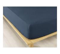 Drap Housse 140x190 +30 cm Flanelle de Coton Nuit