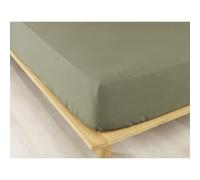 Drap Housse 140x190 +30 cm Flanelle de Coton Romarin