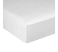 Drap Housse 140x190 + 30 cm Satin de Coton Blanc