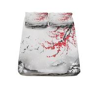 Drap Housse 140x190 cm avec Grand Bonnet de 30 cm - Drap-Housses Microfibre Doux à Motif Planche De Bois Tengman - Drap Housse pour Enfants, Filles, Garçons