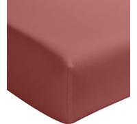 Drap Housse 140x190 cm Percale de Coton Lavé Vieux Rose