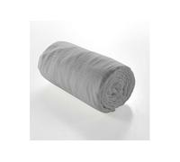 douceur d'intérieur, Drap Housse (140 x 190 cm) Angelia Gris, Gaze de Coton Unie