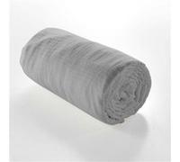 douceur d'intérieur, Drap Housse (140 x 190 cm) Angelia Gris, Gaze de Coton Unie