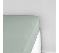 Drap Housse 140X190cm 2 Personnes Jersey Uni Essential Celadon, Vert