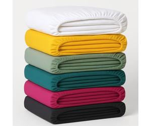 Drap Housse 140x190cmLot de 4 - Polycoton 57 Fils/cm² - Bonnet 25 cm - Anti-Plis - Entretien Facile - Matelas 2 Places
