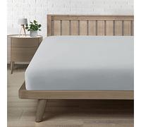 Drap Housse 150x190, Drap Housse 150x200 Bonnet 30 cm 2 Personnes, Microfibre Confortable et Respirant Housse Matelas Gris Clair