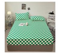 Drap Housse 160 X 200 Couvre-Matelas en Coton lavé avec Bande élastique, Drap-Housse de Couleur Unie, protège-Matelas Doux et Confortable, for lit Queen King Size(14,120x200x28cm)