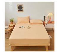 Drap Housse 160 X 200 Couvre-Matelas en Coton lavé avec Bande élastique, Drap-Housse de Couleur Unie, protège-Matelas Doux et Confortable, for lit Queen King Size(08,140x190x28cm)
