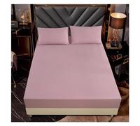 Drap Housse 160 X 200 Couvre-Matelas en Coton lavé avec Bande élastique, Drap-Housse de Couleur Unie, protège-Matelas Doux et Confortable, for lit Queen King Size(10,Only 2pcs Pillowcase)