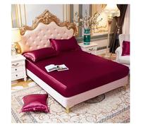 Drap Housse 160 X 200 Drap-Housse en Satin Rayonne, Couleur Unie, Housse de Matelas avec Bande élastique, Drap lit Haut Gamme, for la Maison et l'hôtel(Ma nao hon,180x200x25cm)
