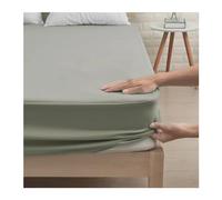 Drap Housse 160 X 200 Drap-Housse imperméable for Matelas, Couvre-lit coloré, Respirant, Poche Profonde, 30CM, 1 pièce(Light Grey,160x200x30CM)