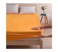 Drap Housse 160 X 200 Drap-Housse imperméable for Matelas, Couvre-lit coloré, Respirant, Poche Profonde, 30CM, 1 pièce(Orange,180x200x30CM)