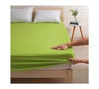 Drap Housse 160 X 200 Drap-Housse imperméable for Matelas, Couvre-lit coloré, Respirant, Poche Profonde, 30CM, 1 pièce(Light Green,150x200x30CM)