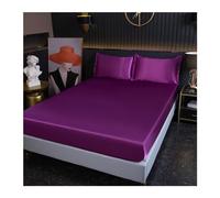 Drap Housse 160 X 200 Housse de Matelas Couleur Unie Haut Gamme, Drap-Housse Luxe en Satin avec Bande élastique, Drap lit 140x190 150x190(SBX-zi luo LAN,150x190x25cm)